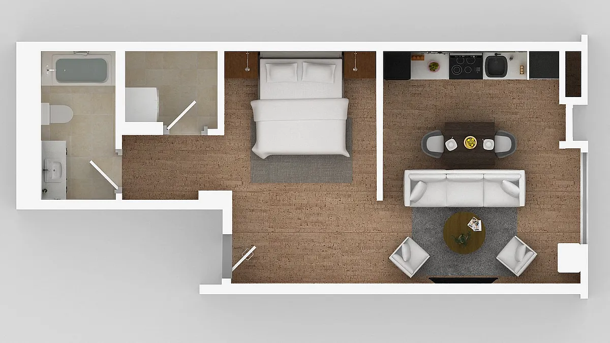 Floor plan Open 1x1