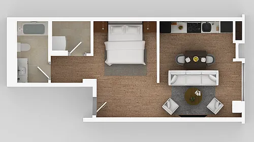 Floor plan Open 1x1