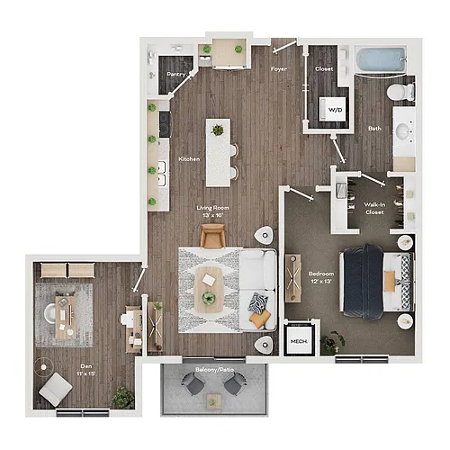 Floor plan A6 - Sapphire + Den