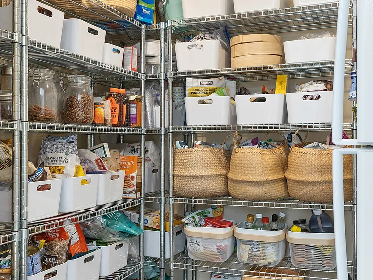 Pantry adjoins kitchen