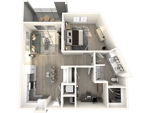 Floor plan 1B (w/ Den)