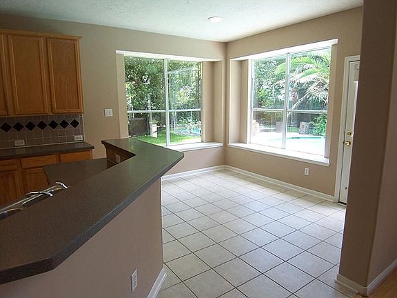Breakfast room looks out onto the pool.
