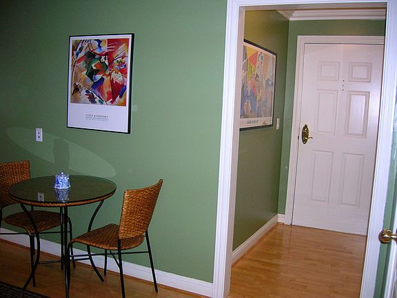 The front door leads you to a breakfast area in your kitchen.