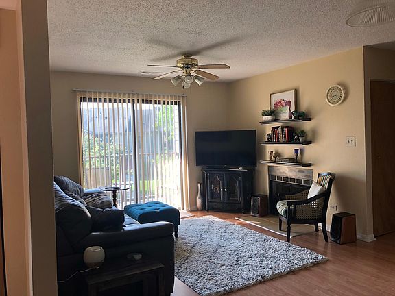 Living room with fireplace