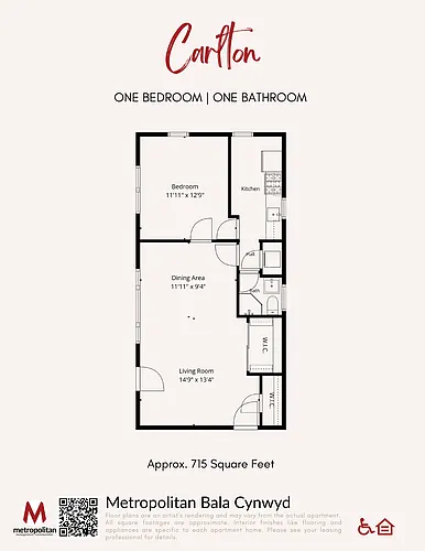 Floor plan One Bedroom Carlton