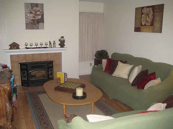 1st of 2 family rooms with pellet stove.