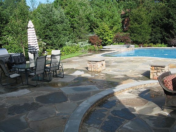 Bluestone Patio overlooking the pool