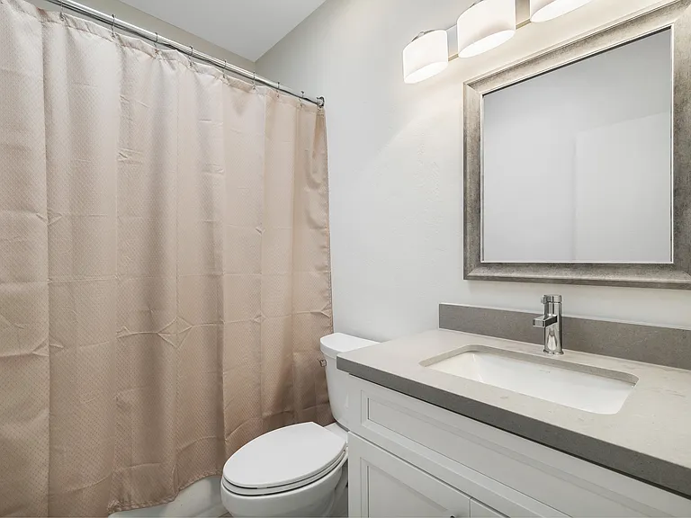 Guest Bath with New cabinetry and quartz countertops