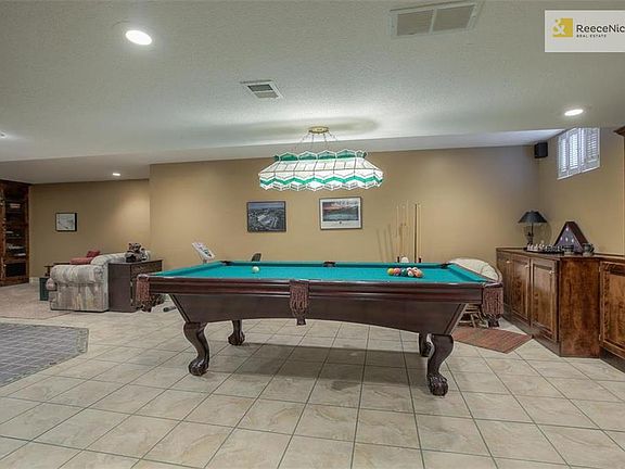 Large entertainment area in the finished lower level.