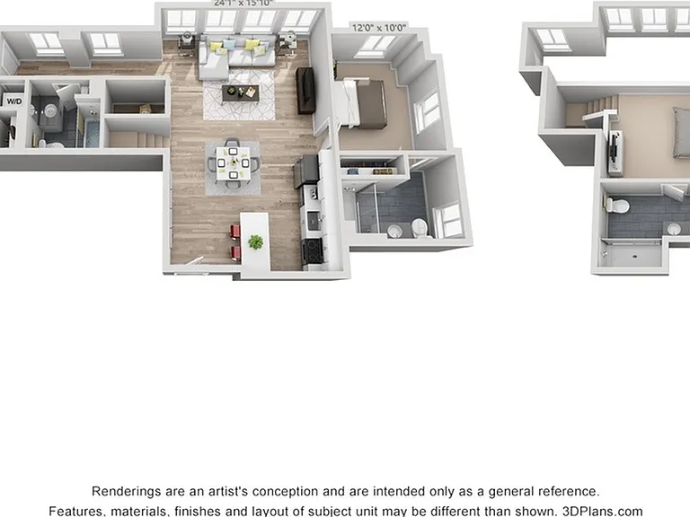 3 Bed, 3 Bath Loft
