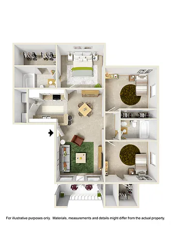 Floor plan 3 Bedroom 2 Bath