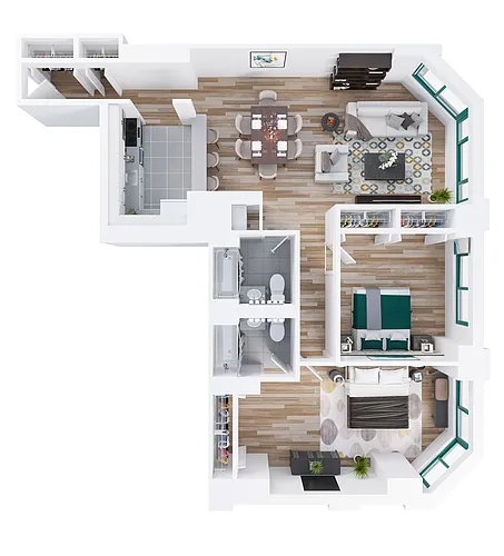 Floor plan SOUTHAMPTON - 2 Bedrooms Two Bathroom