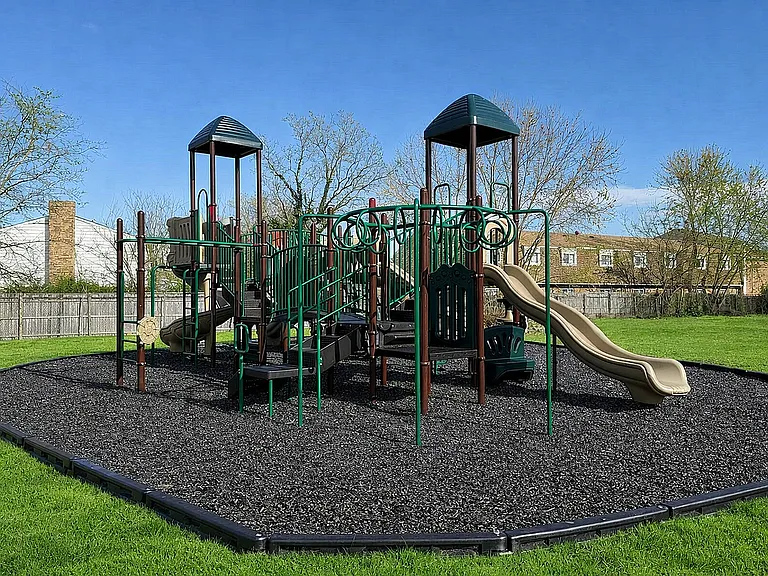 Playground fun under a clear sky