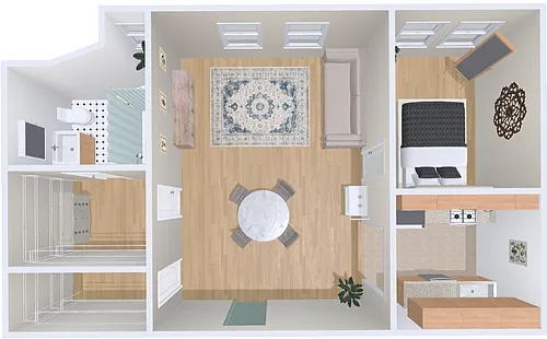 Floor plan 1bd/1b 4