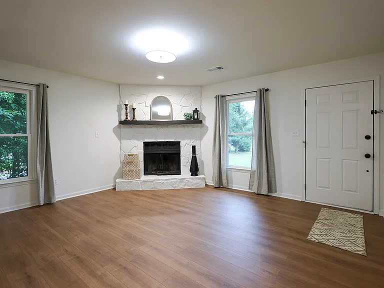 Living Room with Beautiful New Floors!