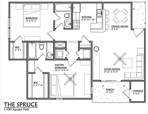 Floor plan B280 - 2 Bedroom, 2 Bathroom