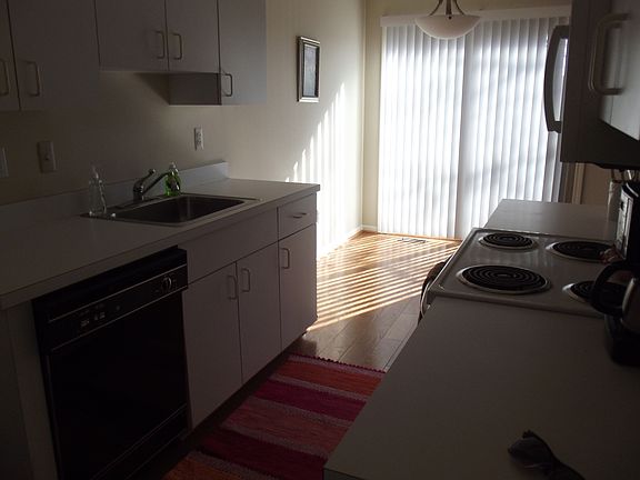 Kitchen with patio door