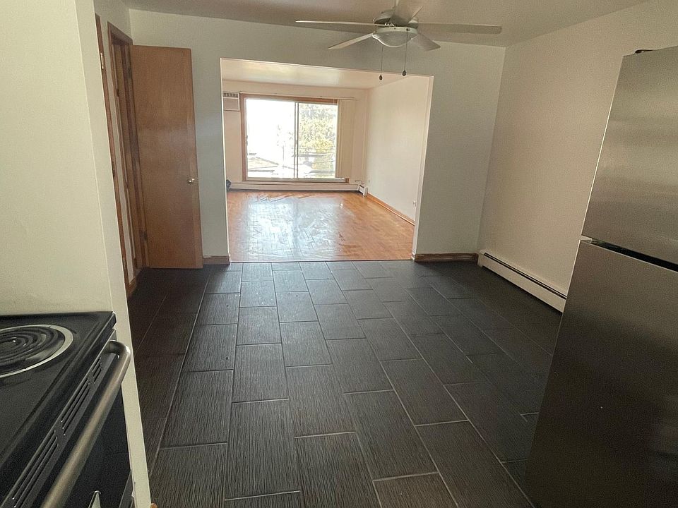 view from kitchen of living and dining room