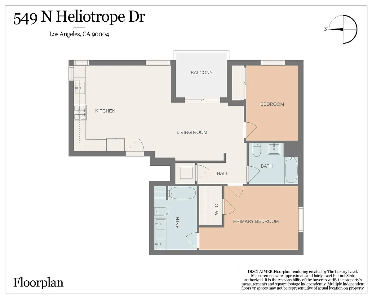 Floor plan Luxury Two-Bedroom Balcony Residence
