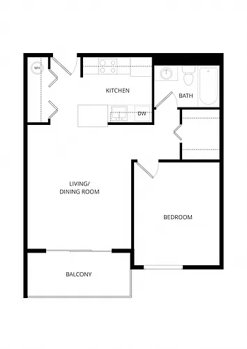 Floor plan 1 Bedroom Apartment