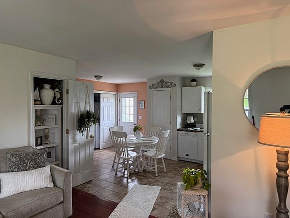 Living room looking into kitchen