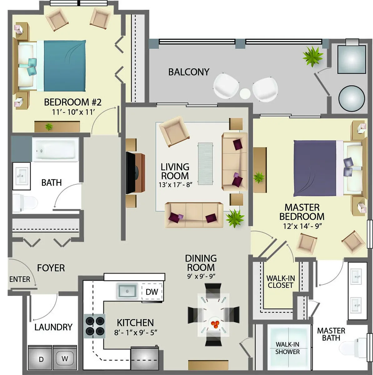 Floor plan Grandview C2-Furnished