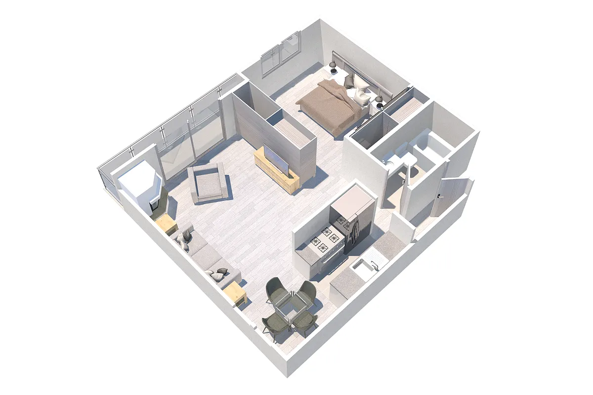 Floor plan JR One Bedroom