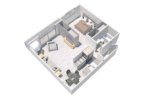Floor plan JR One Bedroom