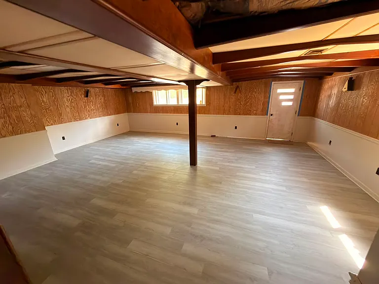 Finished basement section with egress