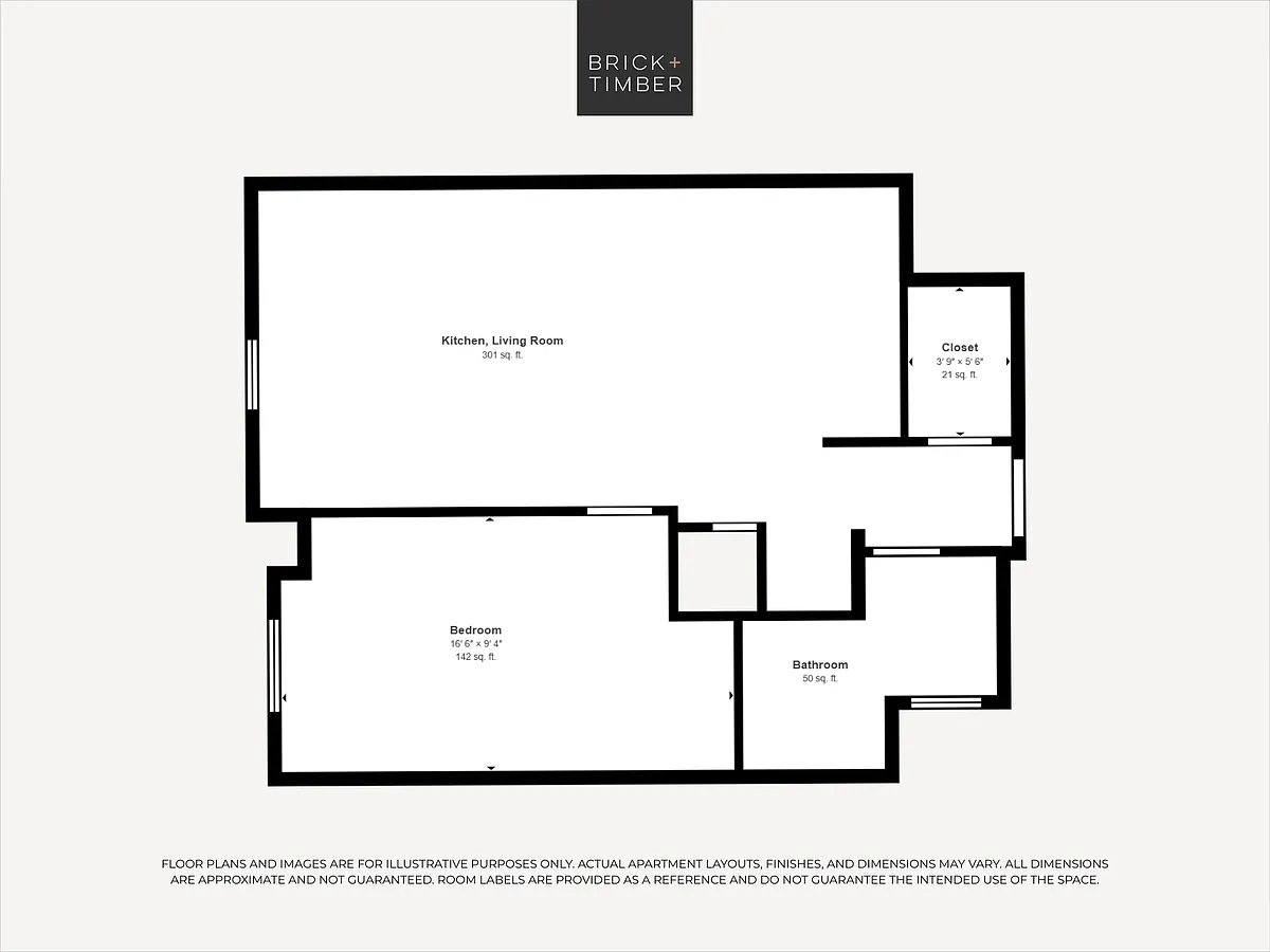 Floor plan 1 Bedroom 1 Bath