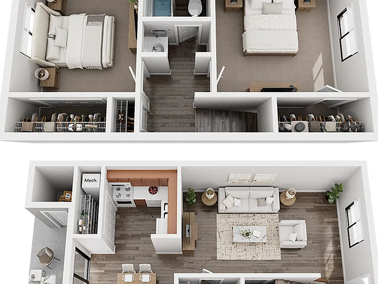 Colonial Village 2x1.5 Townhome Floor Plan Colonial Village 2x1.5 Townhome Floor Plan