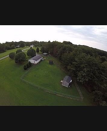 Drone view of back yard