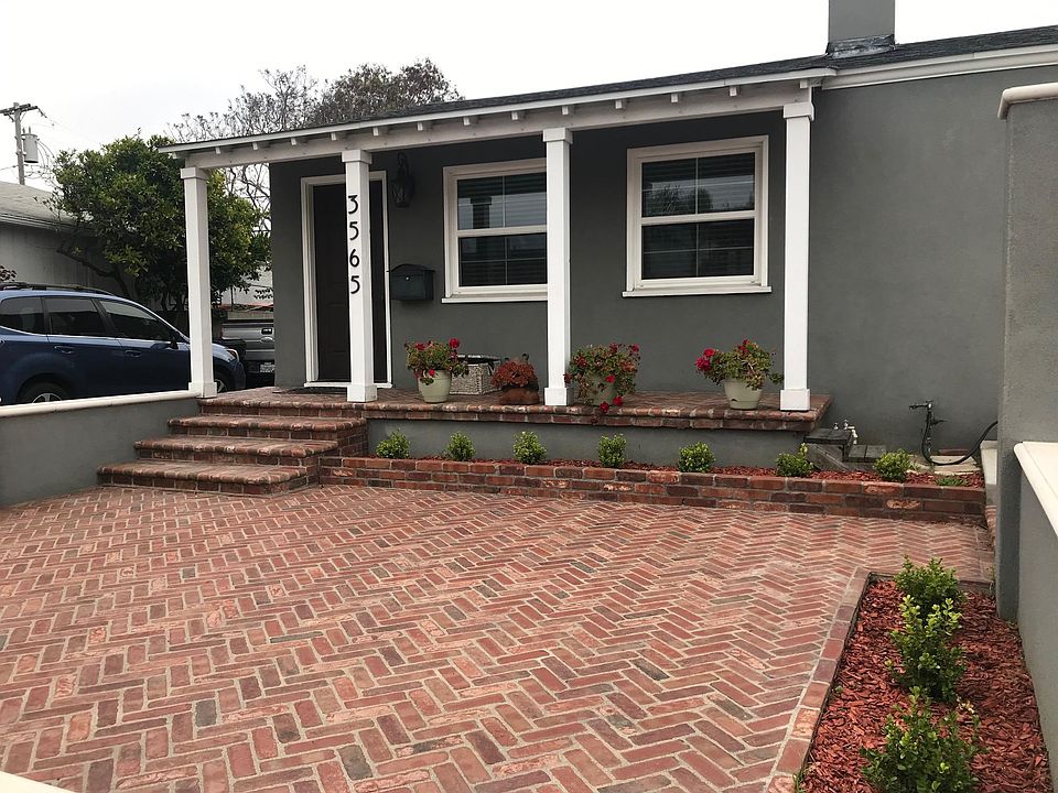 Front of the house, brick courtyard
