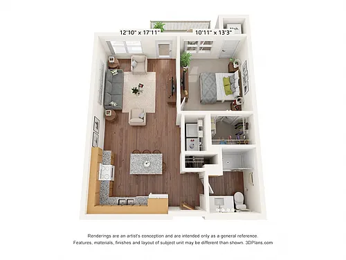 Floor plan One Bedroom C