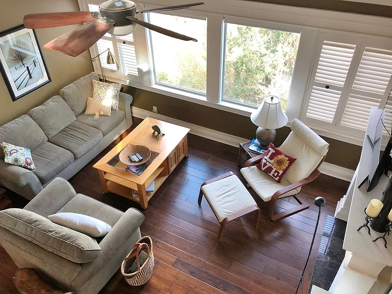 View of the great room from the loft.