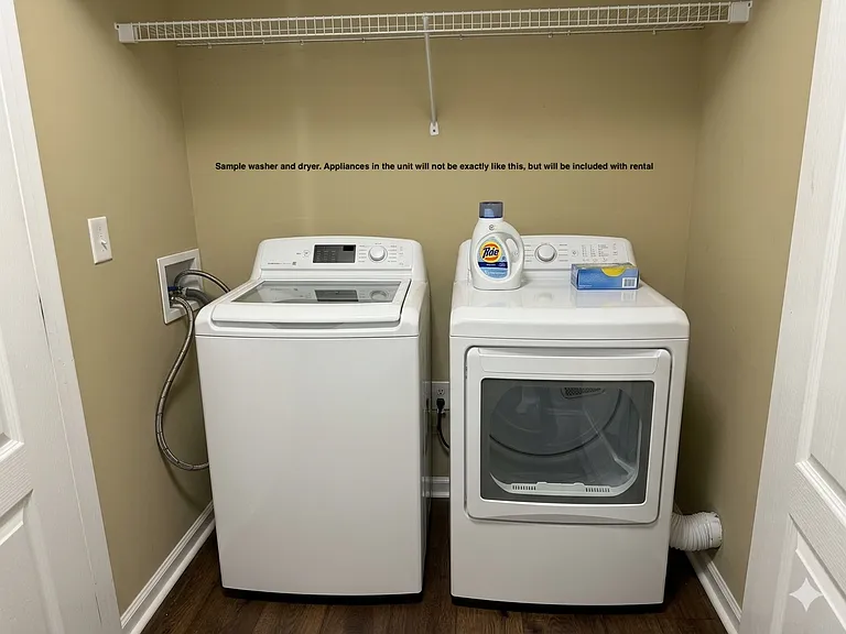 Sample of washer and dryer in place