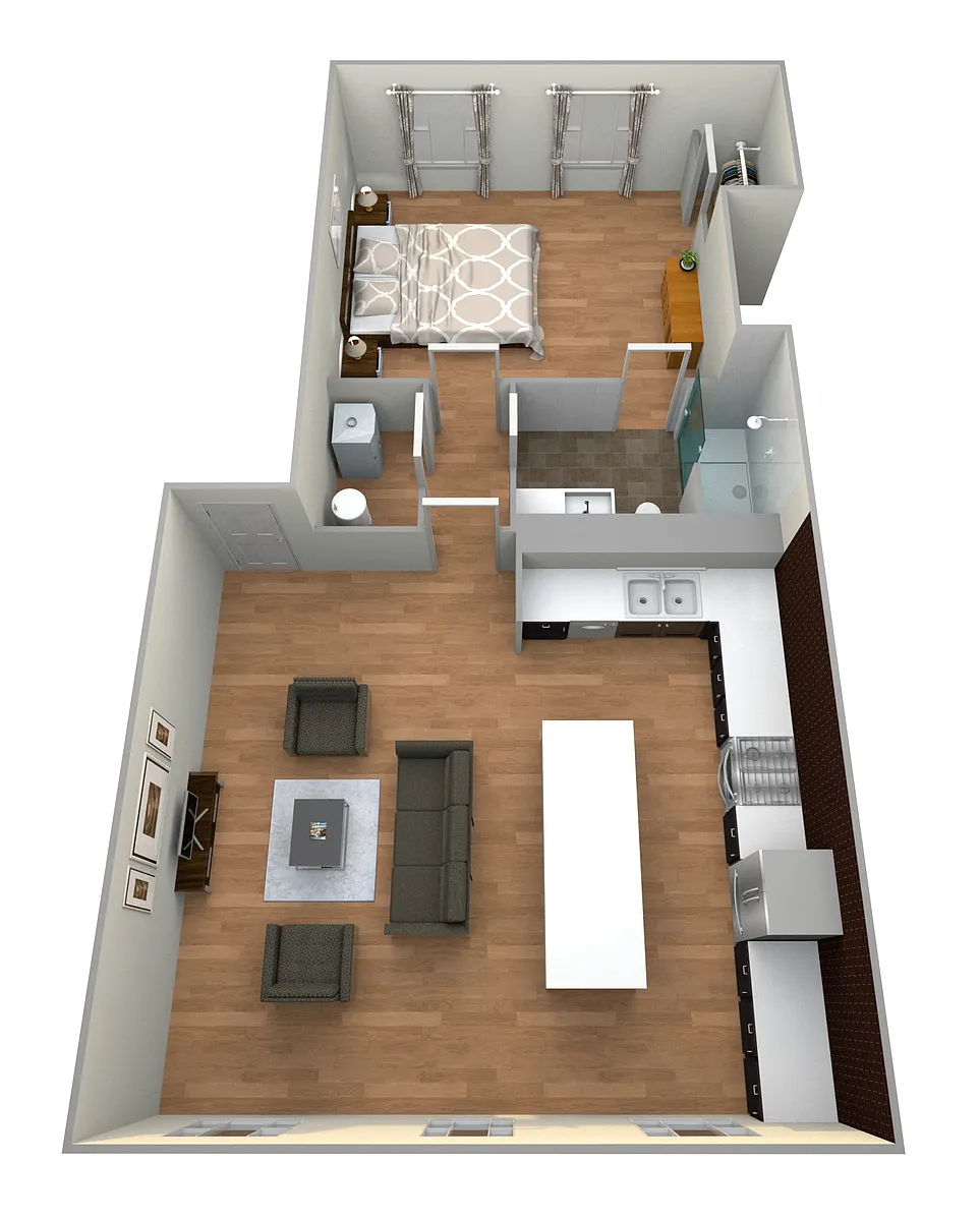 Floor plan 1 Bed 1Bath