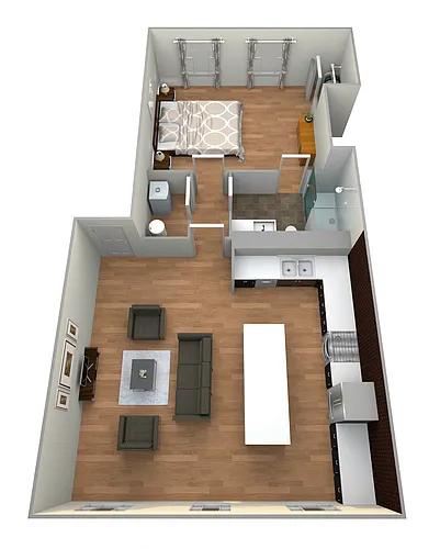 Floor plan 1 Bed 1Bath