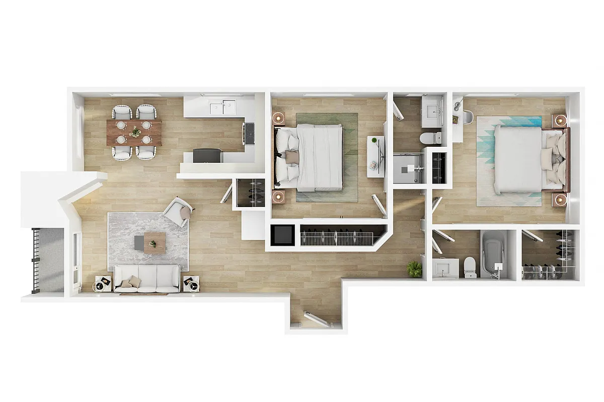 Floor plan 2BR 2BA - FLOOR PLAN A - PEACH TREE COURT APARTMEN