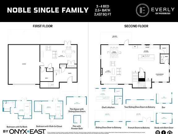 First and Second Floor Plan with Options