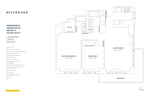 Floor plan B Line Floors 38-44 (2 Bed PH)