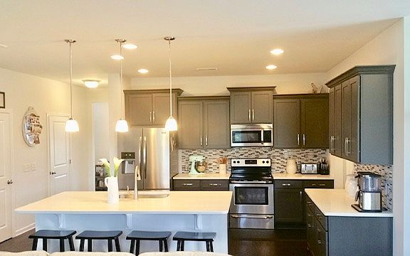 Custom gray cabinetry