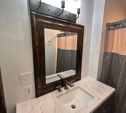 Newly-remodeled bathroom