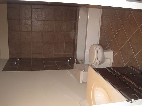 upstairs bath has skylight