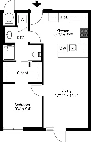 1 Bedroom B 1 Bedroom B