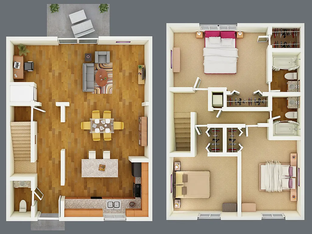Floor plan 3 Bedroom Townhome
