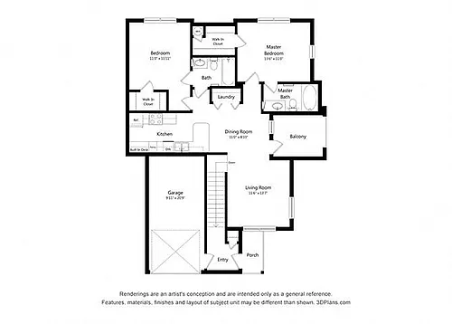 Floor plan Two Bedroom (B4)