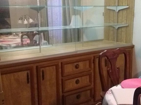 Dining room sideboard (after some packing progress).