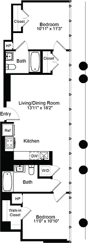 Floor plan Two Bedroom E 19