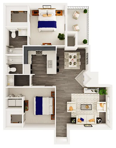 Floor plan 2 Bedroom 2 Bathroom A